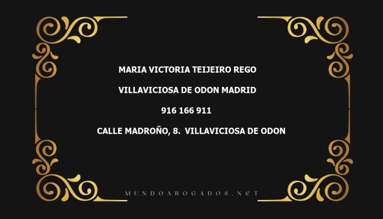 abogado Maria Victoria Teijeiro Rego en la localidad de Villaviciosa de Odon