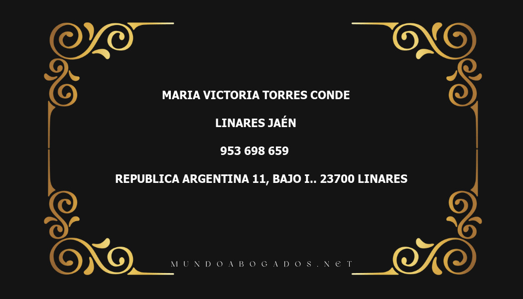 abogado Maria Victoria Torres Conde en la localidad de Linares