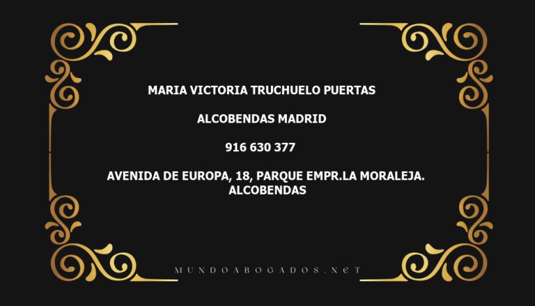 abogado Maria Victoria Truchuelo Puertas en la localidad de Alcobendas