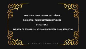 abogado Maria Victoria Ugarte Gaztañaga en la localidad de Donostia / San Sebastián