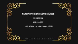 abogado Maria Victorina Fernandez Valle en la localidad de Leon