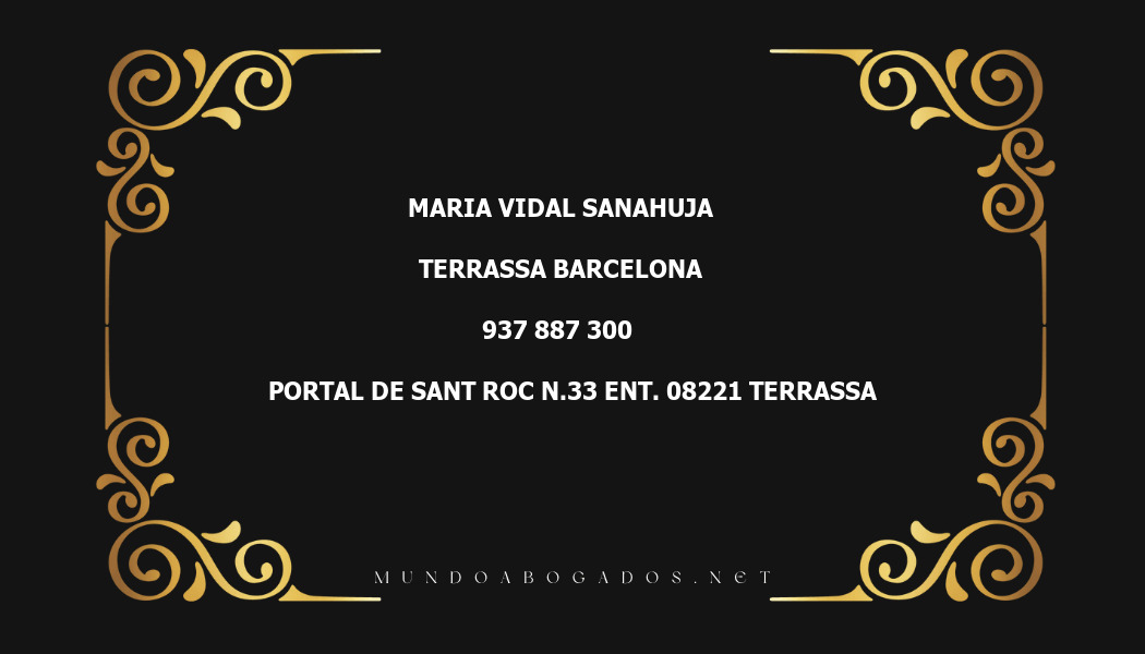 abogado Maria Vidal Sanahuja en la localidad de Terrassa