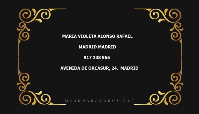 abogado Maria Violeta Alonso Rafael en la localidad de Madrid