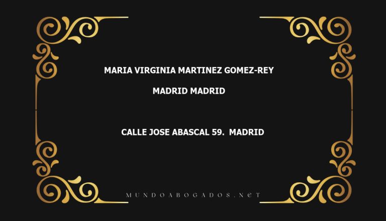 abogado Maria Virginia Martinez Gomez-Rey en la localidad de Madrid