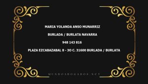 abogado Maria Yolanda Anso Munarriz en la localidad de Burlada / Burlata