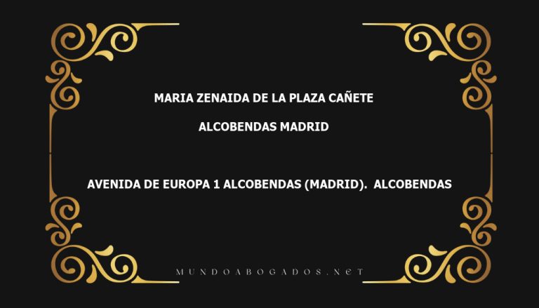 abogado Maria Zenaida De La Plaza Cañete en la localidad de Alcobendas