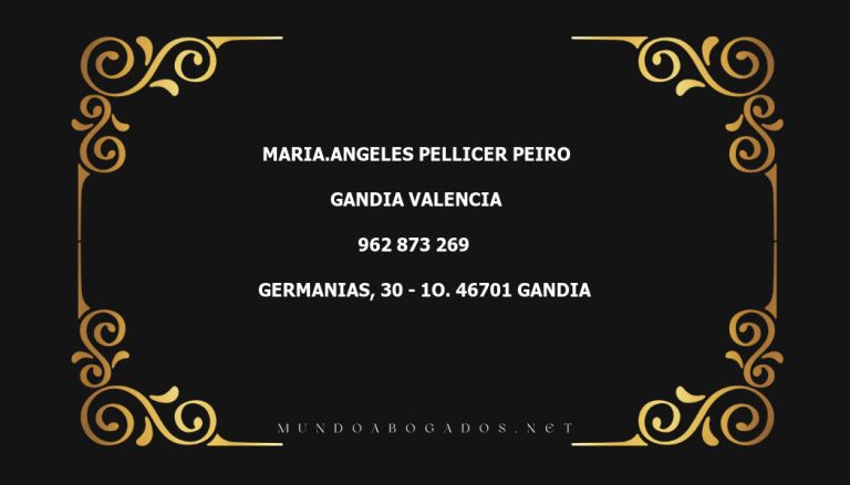 abogado Maria.Angeles Pellicer Peiro en la localidad de Gandia