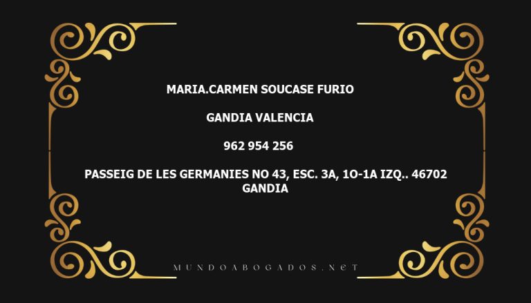 abogado Maria.Carmen Soucase Furio en la localidad de Gandia