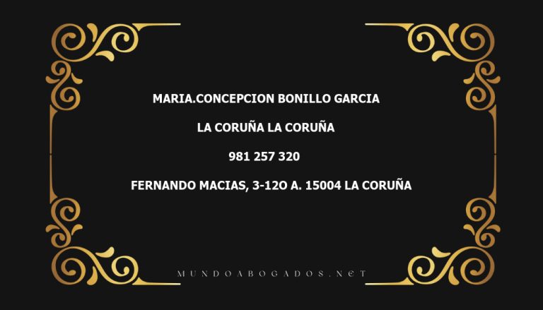 abogado Maria.Concepcion Bonillo Garcia en la localidad de La Coruña