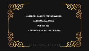 abogado Maria.Del Carmen Peris Navarro en la localidad de Alboraya