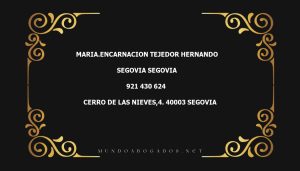 abogado Maria.Encarnacion Tejedor Hernando en la localidad de Segovia