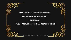 abogado Maria.Purificacion Faubel Cubells en la localidad de Las Rozas de Madrid