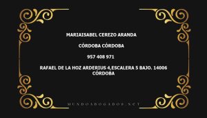 abogado Mariaisabel Cerezo Aranda en la localidad de Córdoba