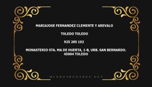 abogado Mariajose Fernandez Clemente Y Arevalo en la localidad de Toledo