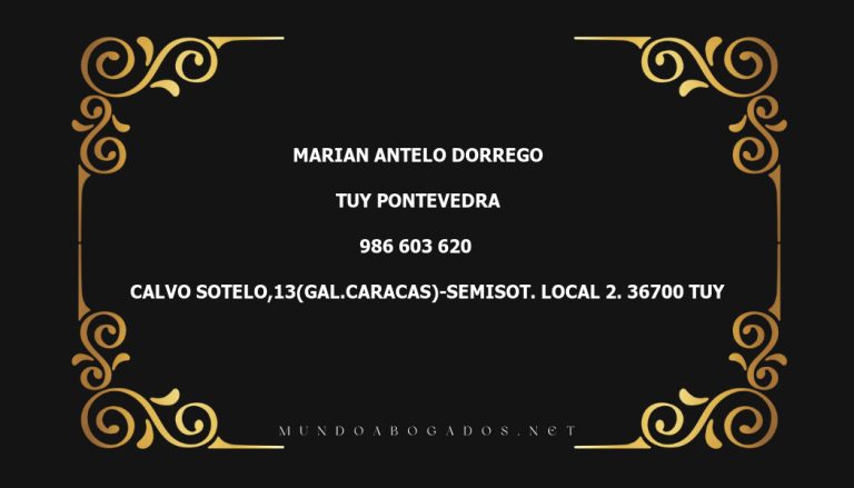 abogado Marian Antelo Dorrego en la localidad de Tuy