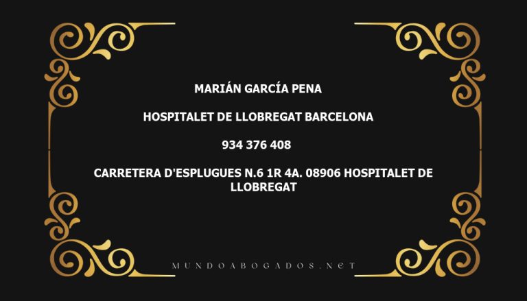 abogado Marián García Pena en la localidad de Hospitalet de Llobregat