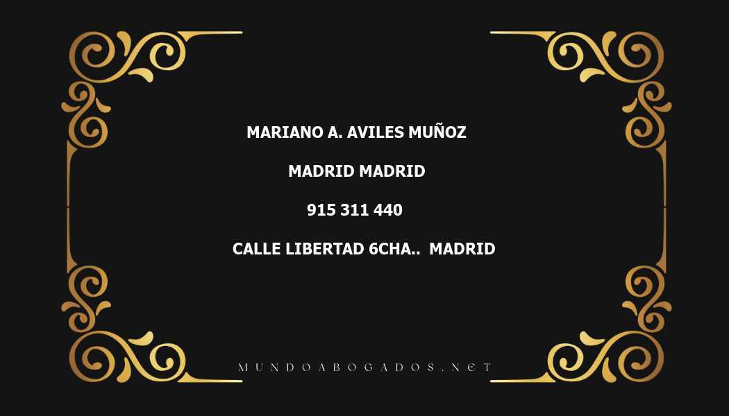 abogado Mariano A. Aviles Muñoz en la localidad de Madrid