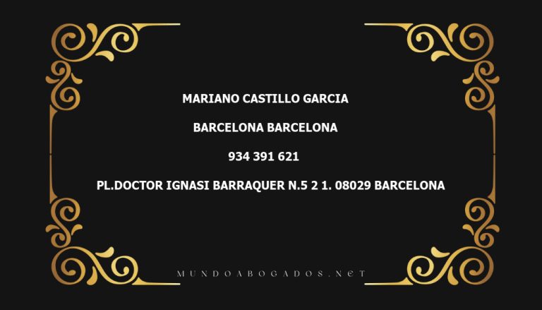 abogado Mariano Castillo Garcia en la localidad de Barcelona