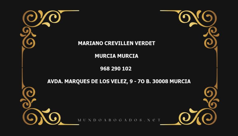 abogado Mariano Crevillen Verdet en la localidad de Murcia