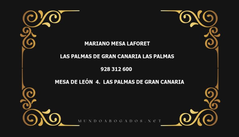 abogado Mariano Mesa Laforet en la localidad de Las Palmas de Gran Canaria