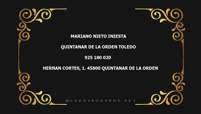 abogado Mariano Nieto Iniesta en la localidad de Quintanar de la Orden