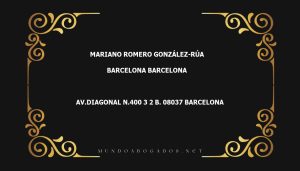 abogado Mariano Romero González-Rúa en la localidad de Barcelona