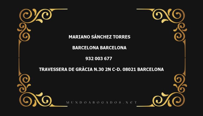 abogado Mariano Sánchez Torres en la localidad de Barcelona