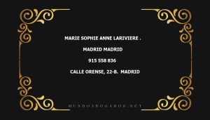 abogado Marie Sophie Anne Lariviere . en la localidad de Madrid