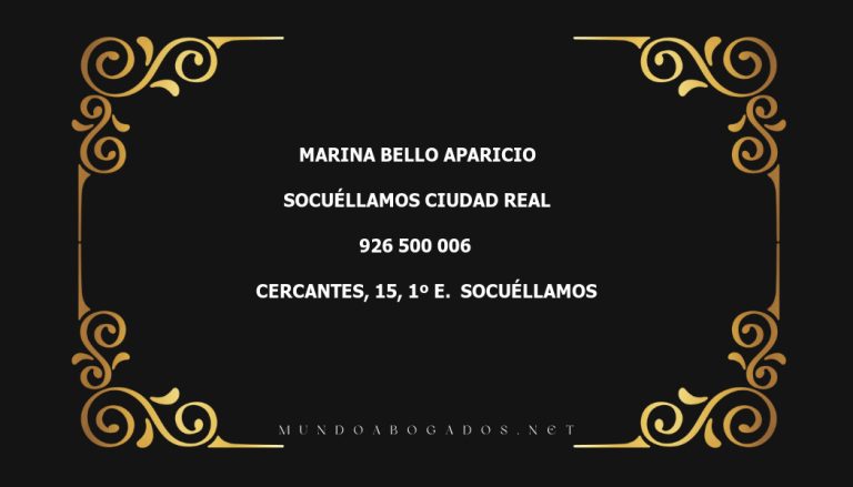 abogado Marina Bello Aparicio en la localidad de Socuéllamos