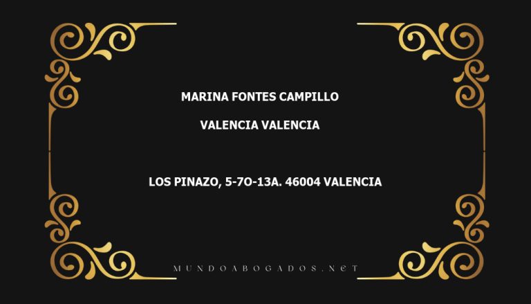 abogado Marina Fontes Campillo en la localidad de Valencia