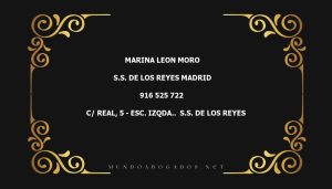 abogado Marina Leon Moro en la localidad de S.S. de los Reyes