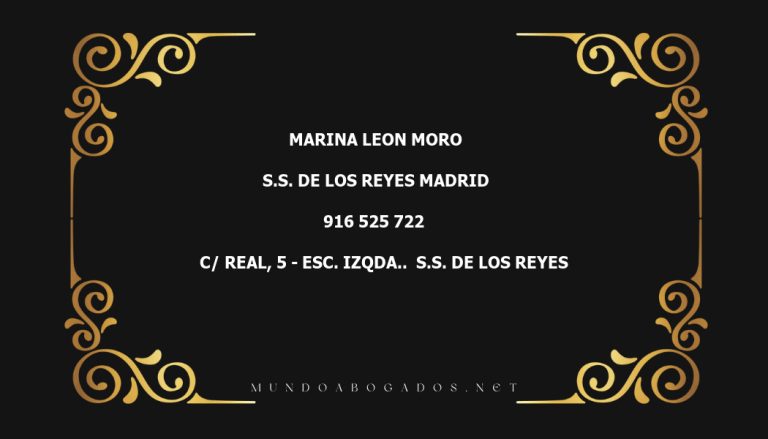 abogado Marina Leon Moro en la localidad de S.S. de los Reyes