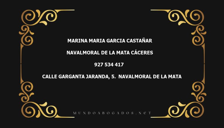 abogado Marina Maria Garcia Castañar en la localidad de Navalmoral de la Mata