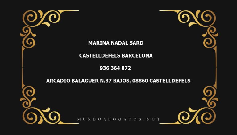 abogado Marina Nadal Sard en la localidad de Castelldefels