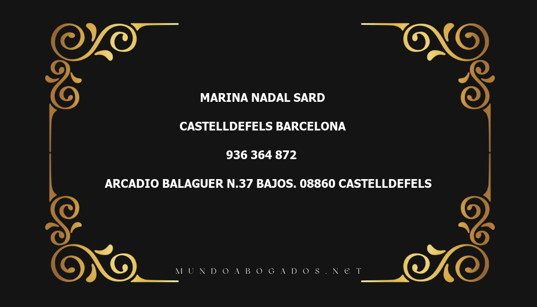 abogado Marina Nadal Sard en la localidad de Castelldefels