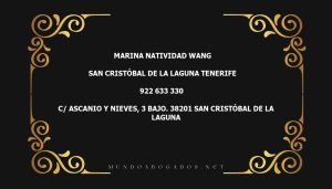 abogado Marina Natividad Wang en la localidad de San Cristóbal de La Laguna