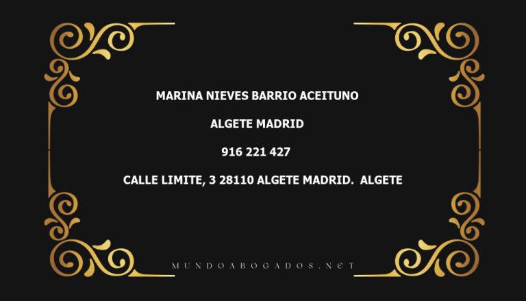 abogado Marina Nieves Barrio Aceituno en la localidad de Algete