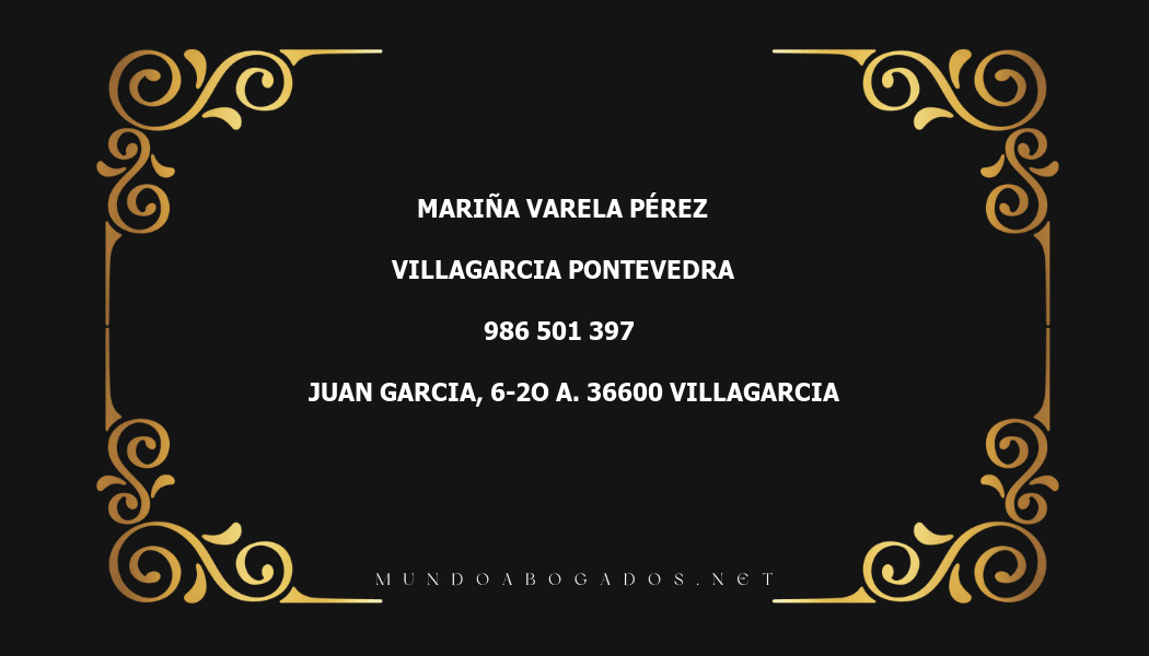 abogado Mariña Varela Pérez en la localidad de Villagarcia