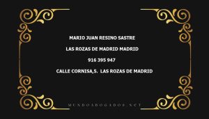 abogado Mario Juan Resino Sastre en la localidad de Las Rozas de Madrid