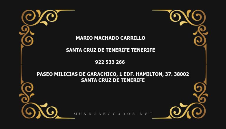 abogado Mario Machado Carrillo en la localidad de Santa Cruz de Tenerife