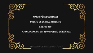 abogado Mario Pérez Gonzalez en la localidad de Puerto de la Cruz