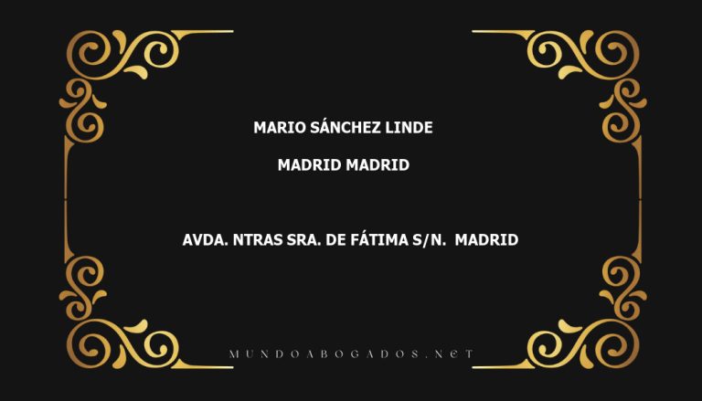 abogado Mario Sánchez Linde en la localidad de Madrid