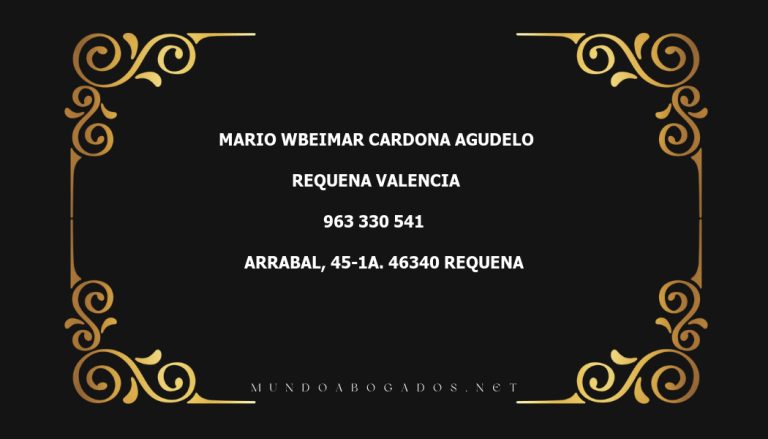 abogado Mario Wbeimar Cardona Agudelo en la localidad de Requena