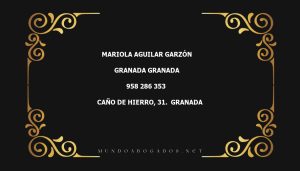 abogado Mariola Aguilar Garzón en la localidad de Granada