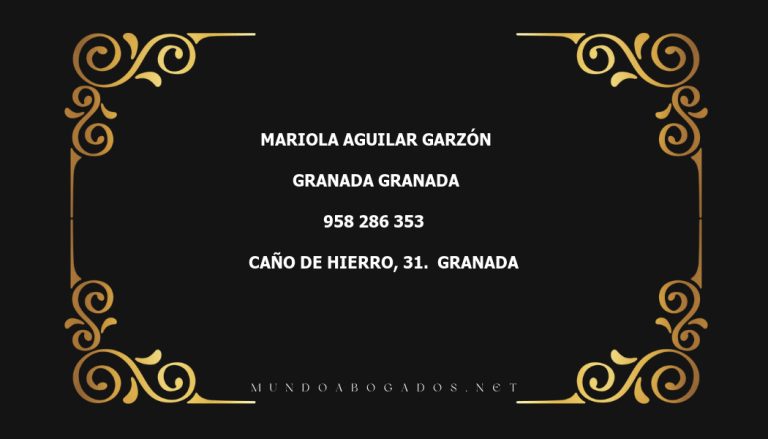 abogado Mariola Aguilar Garzón en la localidad de Granada