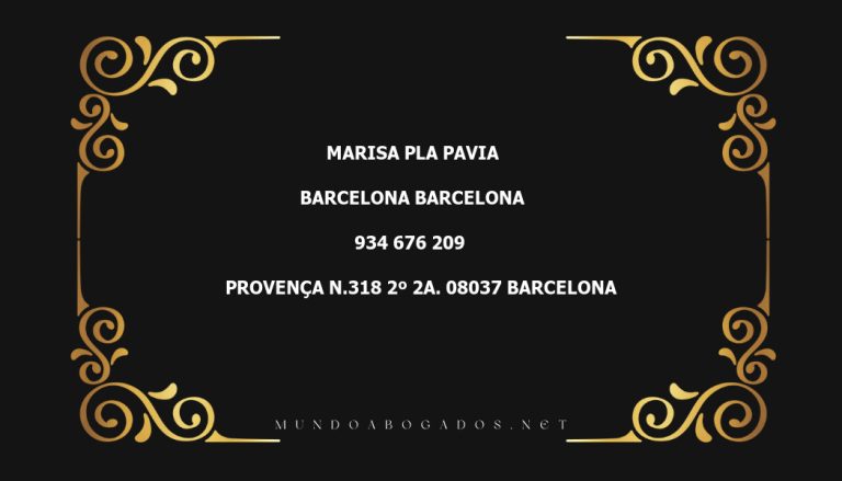 abogado Marisa Pla Pavia en la localidad de Barcelona