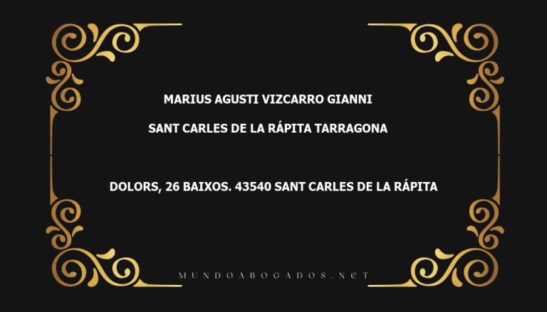 abogado Marius Agusti Vizcarro Gianni en la localidad de Sant carles de la Rápita