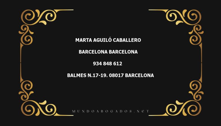 abogado Marta Aguiló Caballero en la localidad de Barcelona