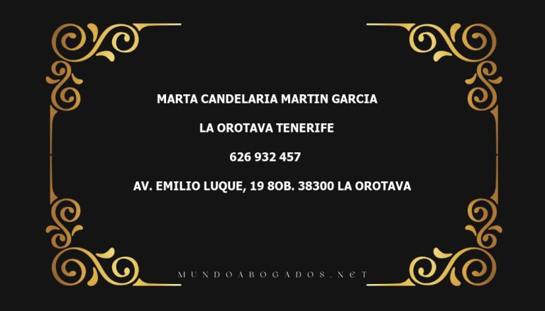 abogado Marta Candelaria Martin Garcia en la localidad de La Orotava