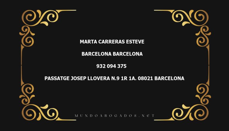 abogado Marta Carreras Esteve en la localidad de Barcelona